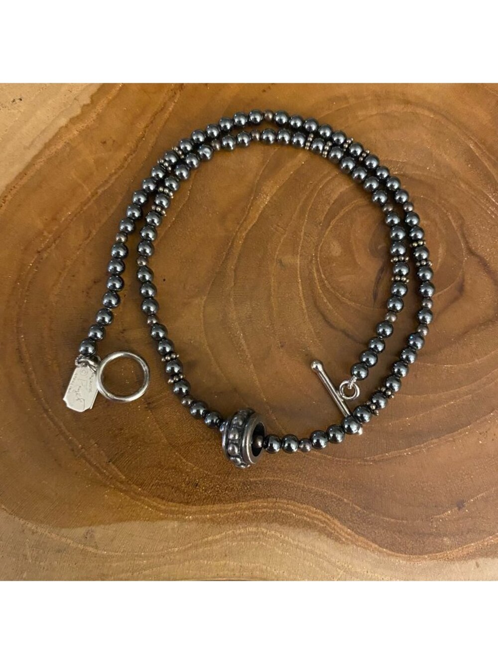 Mignon Faget 16" Hematite Bead Necklace